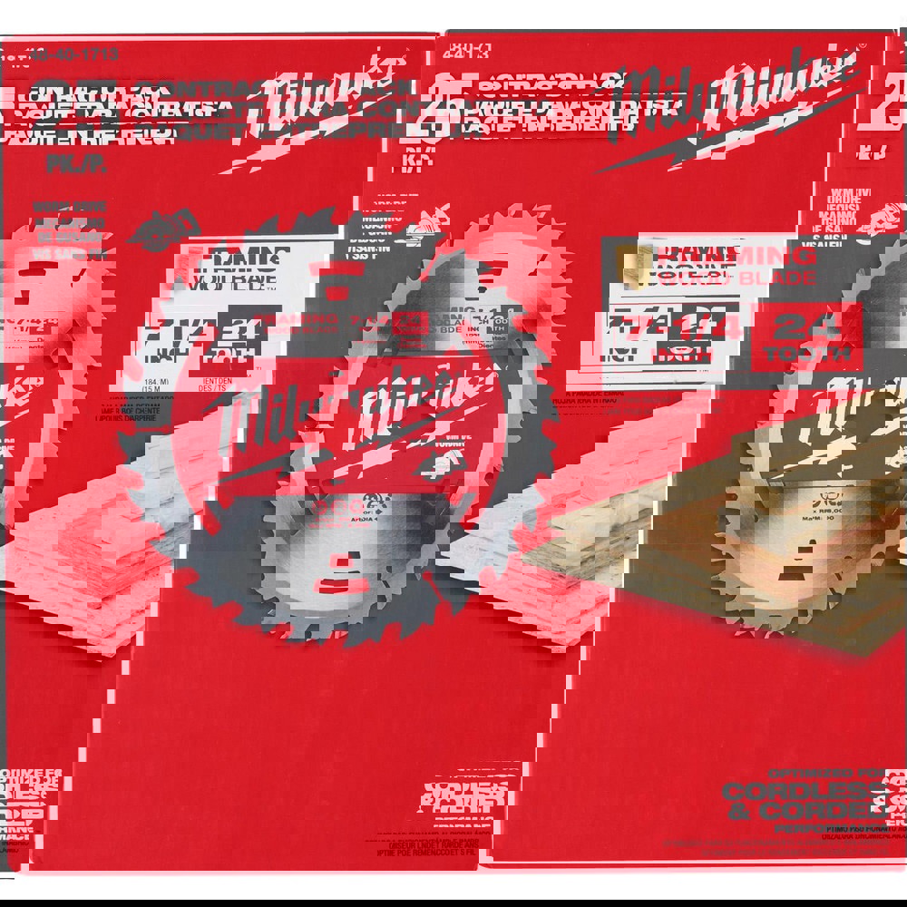 Wet & Dry-Cut Saw Blades; Blade Diameter (Inch): 7-1/4 ; Blade Material: Carbide ; Blade Thickness (Decimal Inch): 0.3000 ; Arbor Hole Diameter (Inch): 5/8 ; Number of Teeth: 24 ; Application: Cutting; Framing; Woodworking; Construction